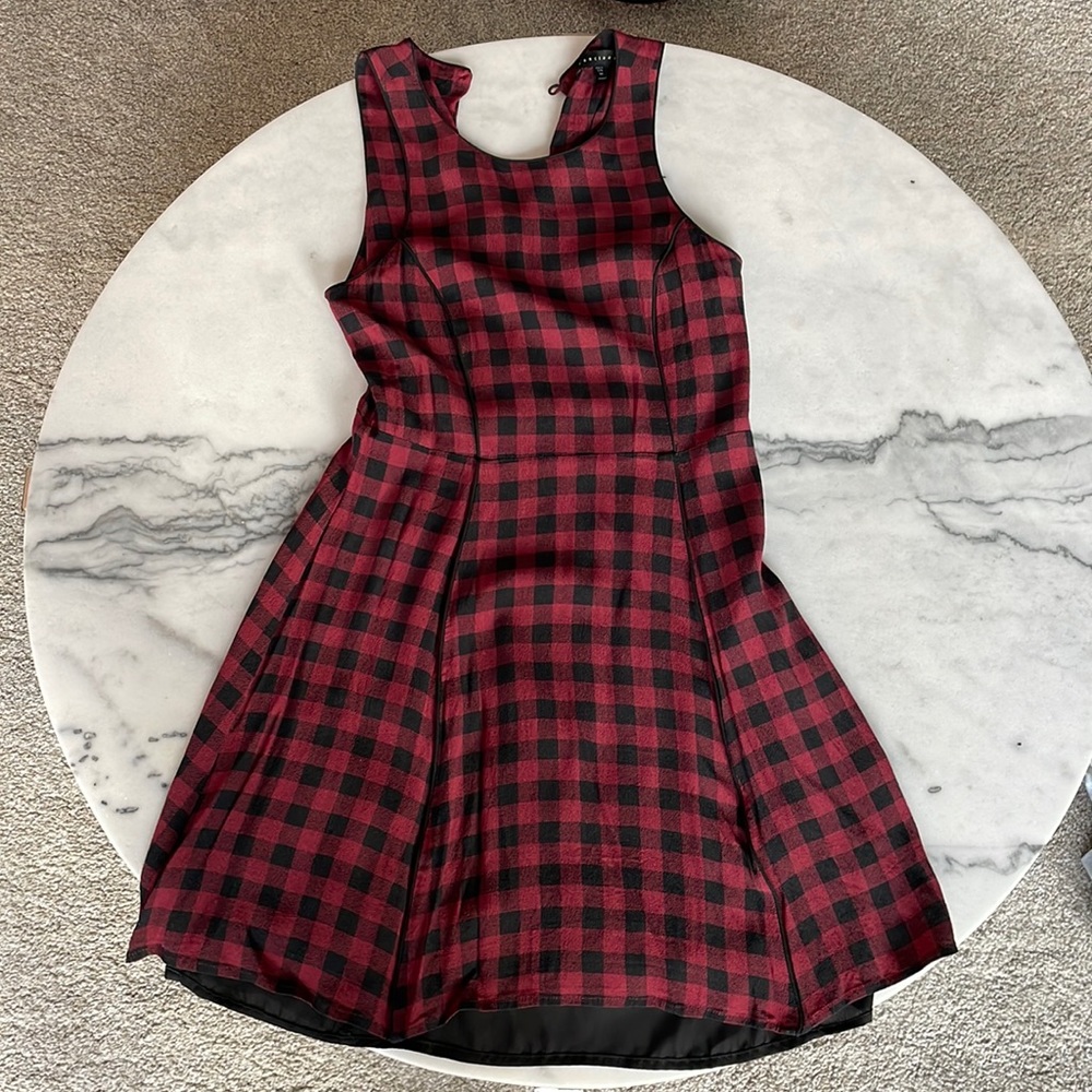 Sanctuary Buffalo Plaid A-Line Dress, Size Medium